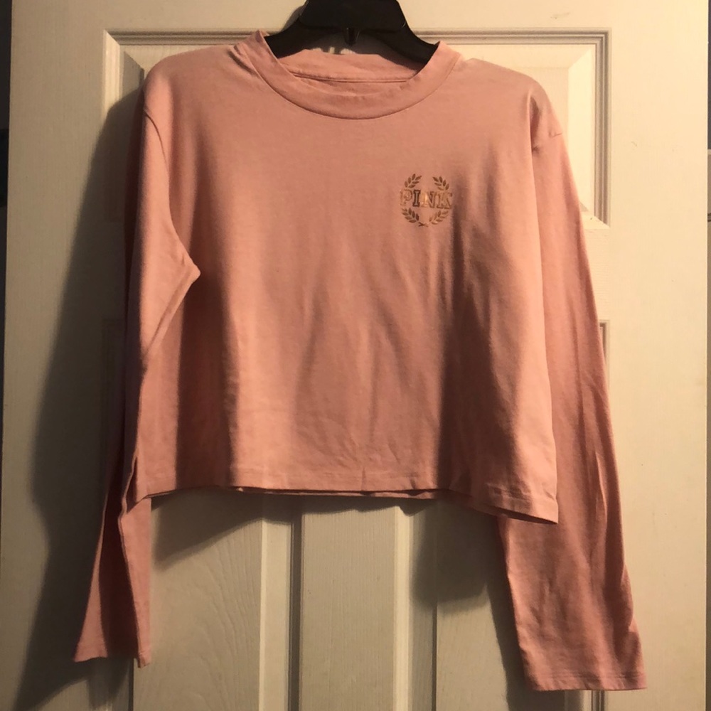 Pink long sleeve Crop top